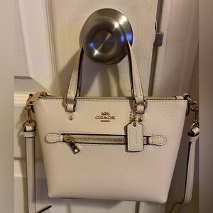 Coach Chalk Mini Madison Gallery Crossgrain Leather Crossbody Tote Handbag